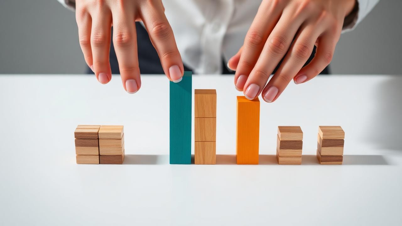A balance scale with stock and bond icons on either side being adjusted back to level